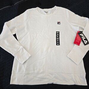 Fila Women's White Crewneck Fleece Sweater Size Extra Large